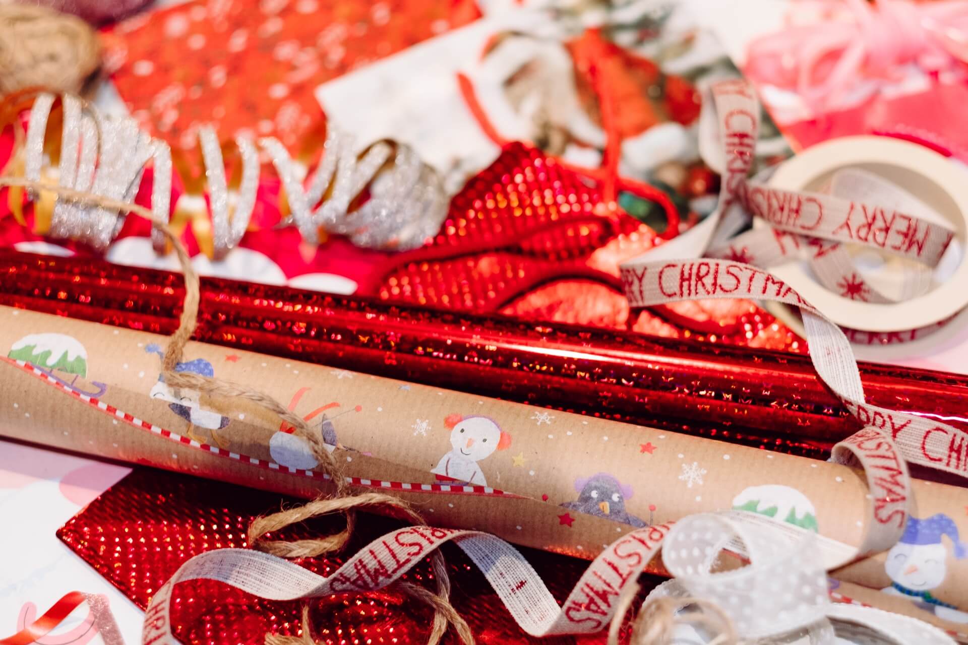 Christmas Wrapping Paper And Ribbon