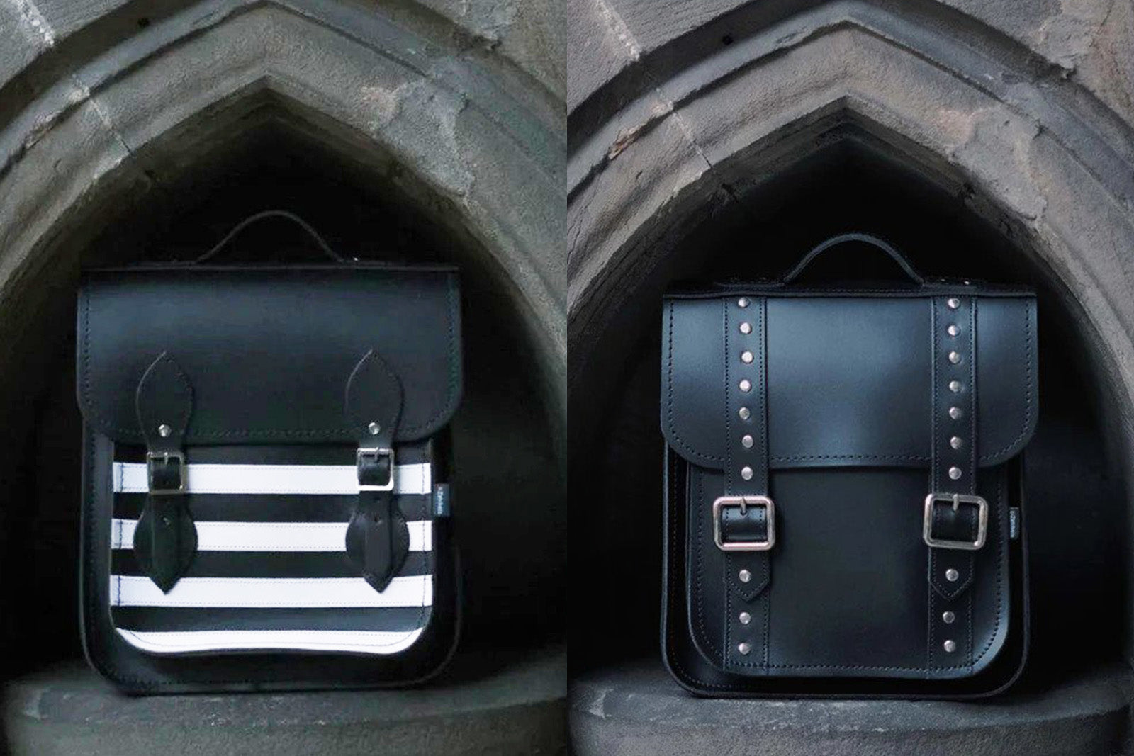 Introducing The New Gothic Striped Backpack & Black Studded Backpack