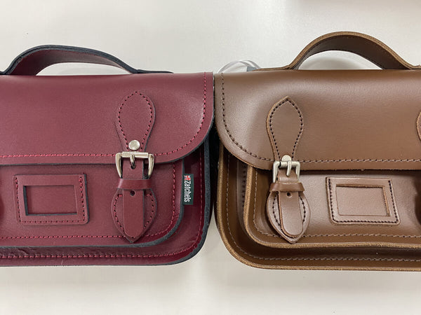 Red And Brown Zatchels Satchel Side By Side