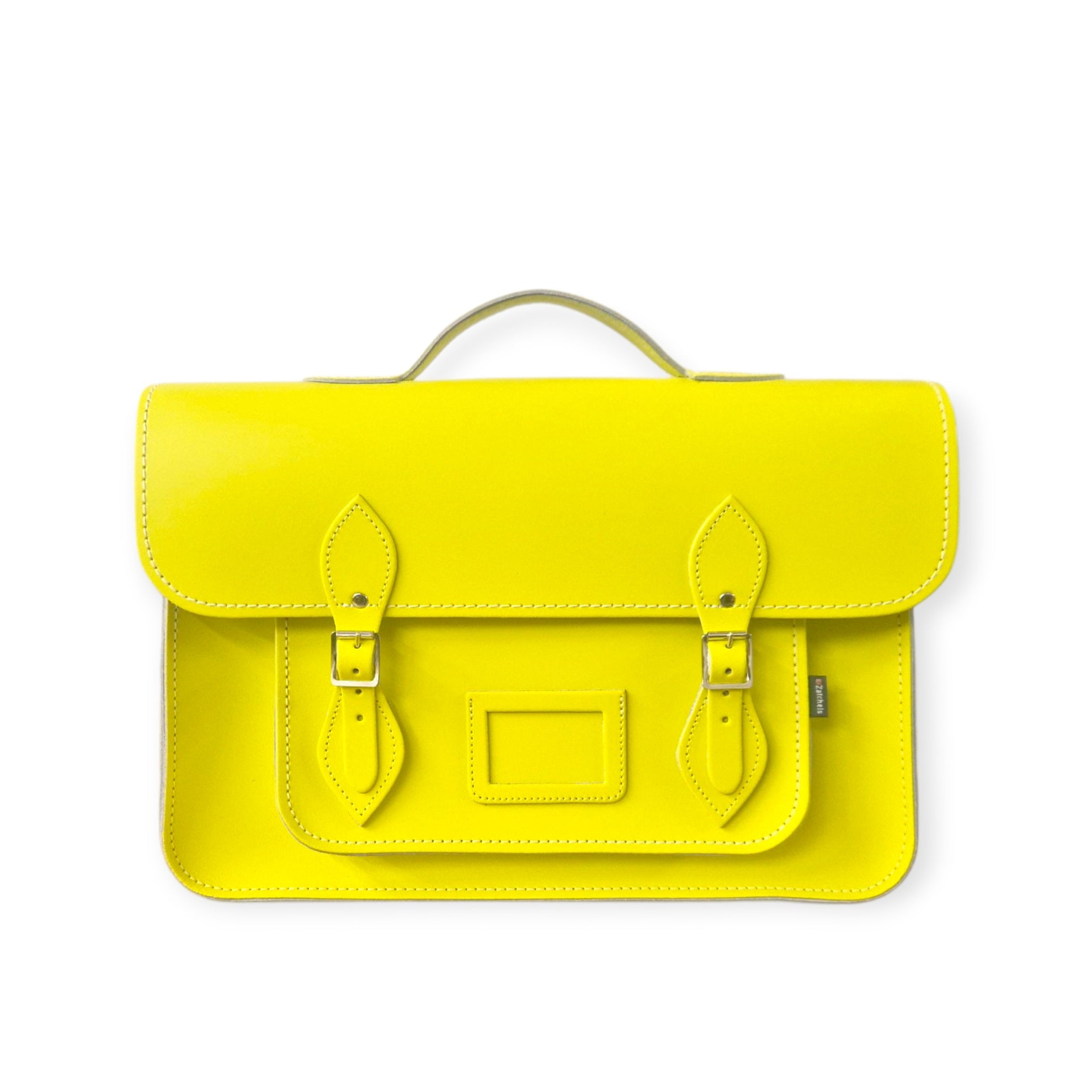 Leather 16'' Satchel Pastel Daffodil Yellow - In Stock & Ready to Ship
