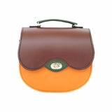 Handmade Leather Twist Lock Saddle Bag - Autumnal Kaleidoscope