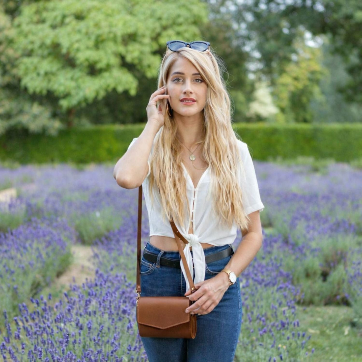 Handmade Leather Clutch Bag - Chestnut