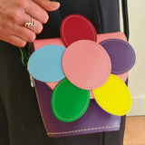 Leather Daisy Barrel Bag - Classic Kaleidoscope - In Stock & Ready to Ship