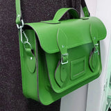 Handmade Leather Satchel - Green