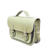 Leather Midi Satchel - Sage Green