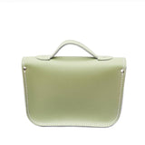 Leather Midi Satchel - Sage Green