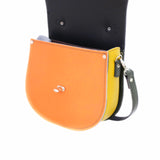 Handmade Leather Twist Lock Saddle Bag - Autumnal Kaleidoscope