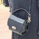 Bauble Handmade High Shine Leather Handbag - Black