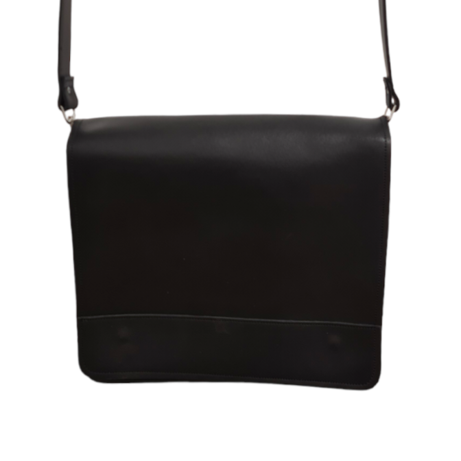 Mens black messenger bag leather sales
