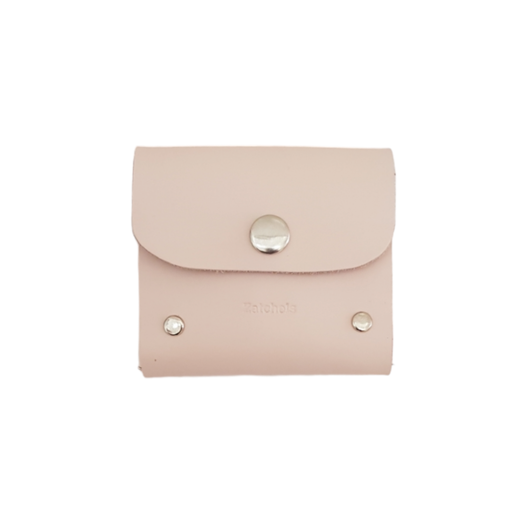 Handmade Leather Simple Coin Purse - Cherry Blossom