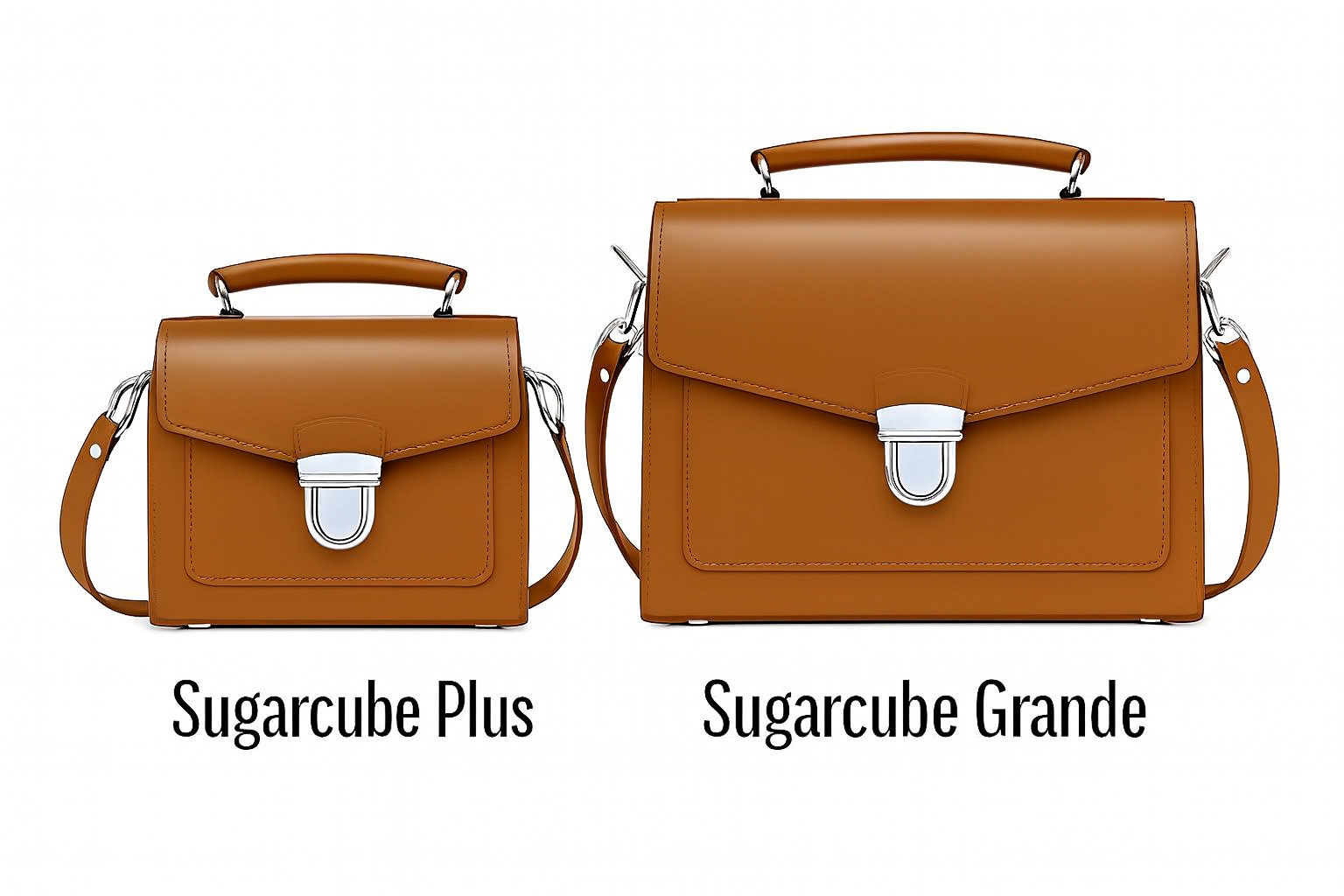 Handmade Leather Sugarcube Handbag - Chestnut