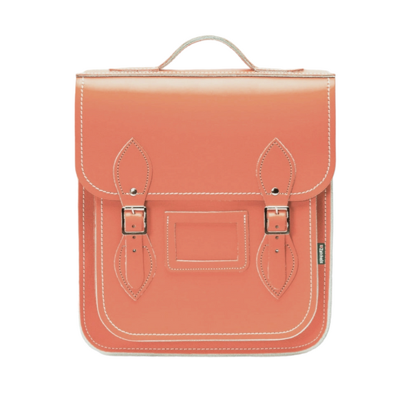 Handmade Leather City Backpack - Coral