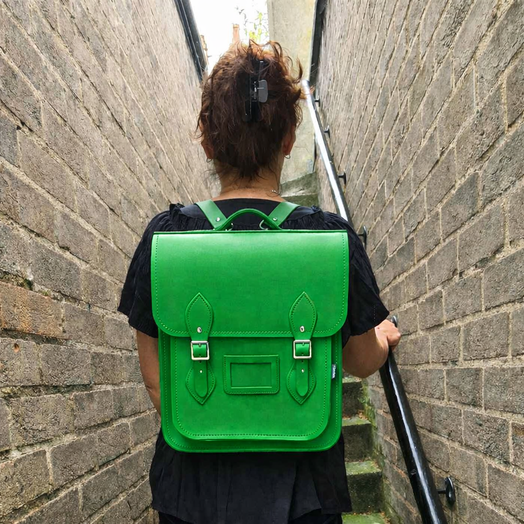 Handmade Leather City Backpack - Green