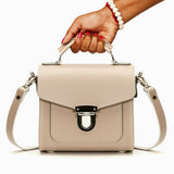 Handmade Leather Sugarcube Handbag - Iced Coffee