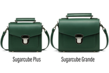 Handmade Leather Sugarcube Handbag - Ivy Green