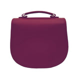 Handmade Leather Twist Lock Saddle Bag - Magenta