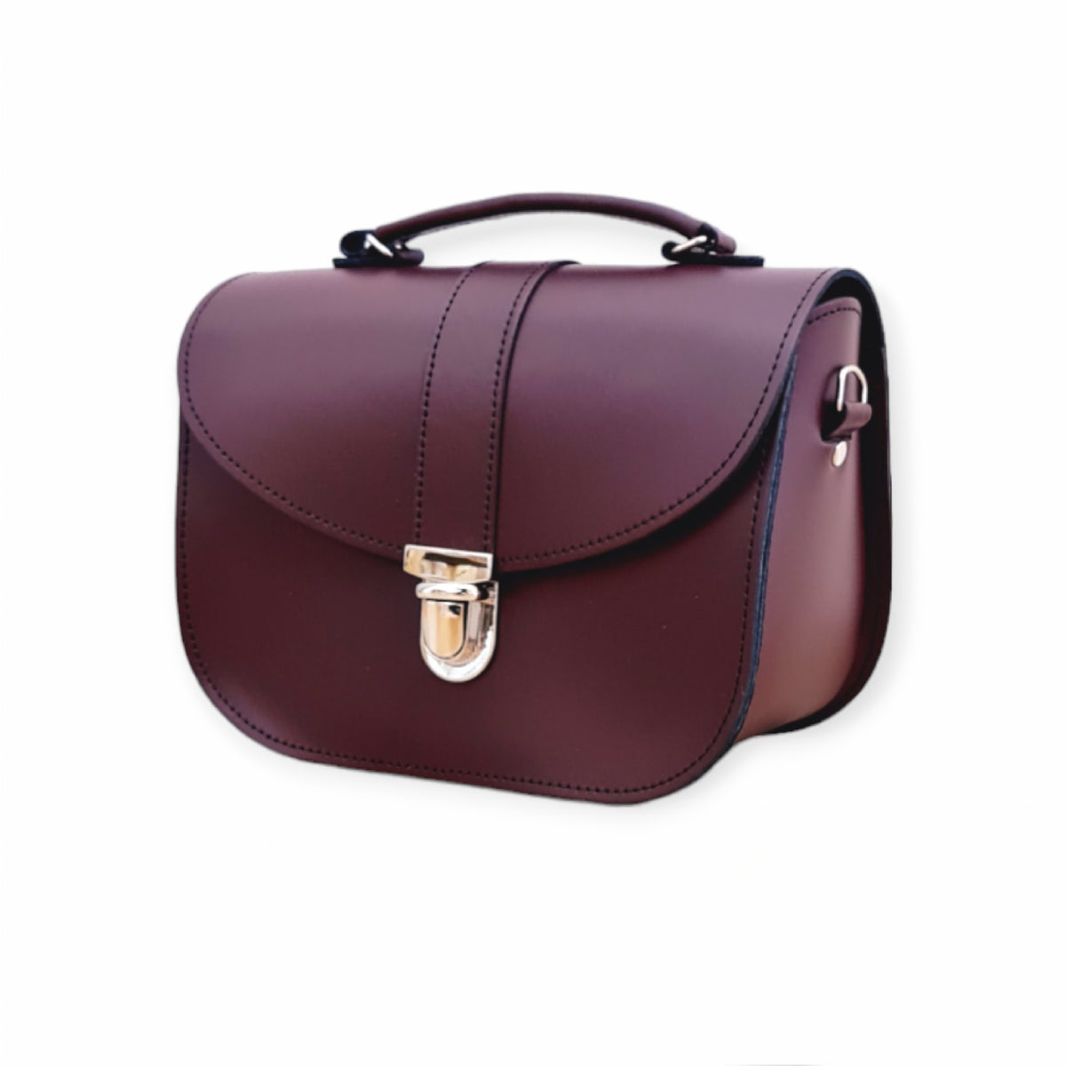 Olympia Leather Handbag - Marsala Red - In Stock & Ready to Ship