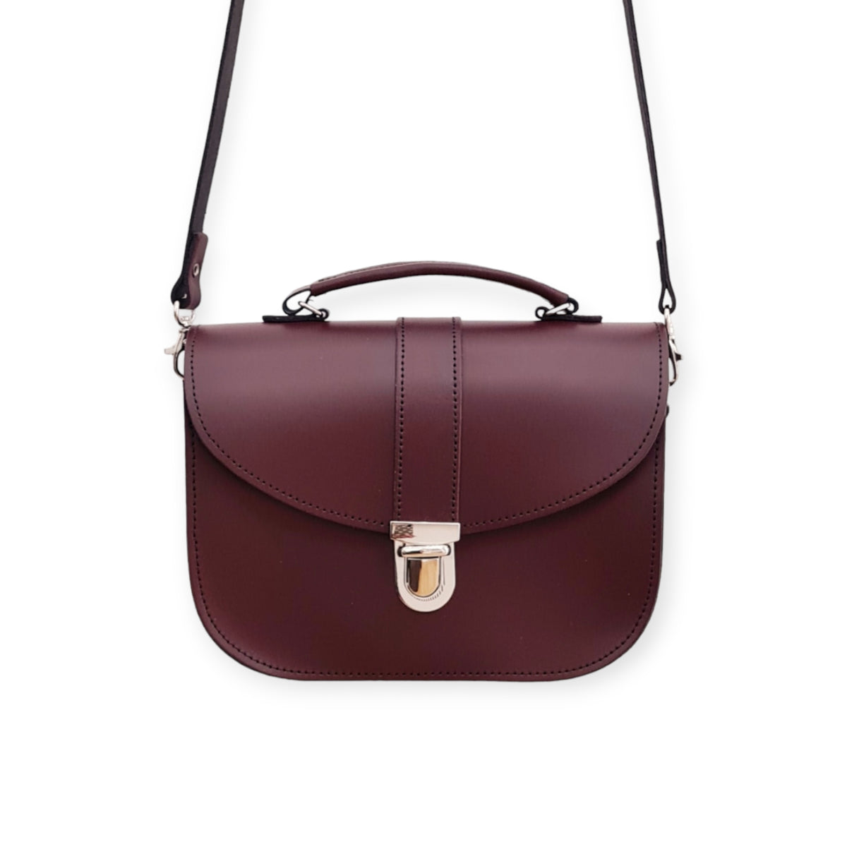 Olympia Leather Handbag - Marsala Red - In Stock & Ready to Ship