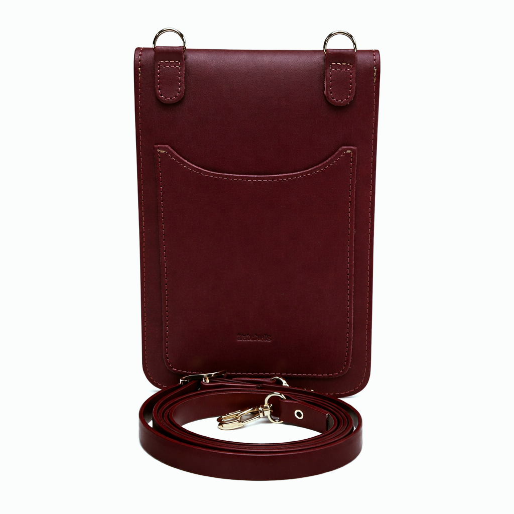 Leather Mobile Phone Pouch Plus - Marsala Red - In Stock & Ready to Ship