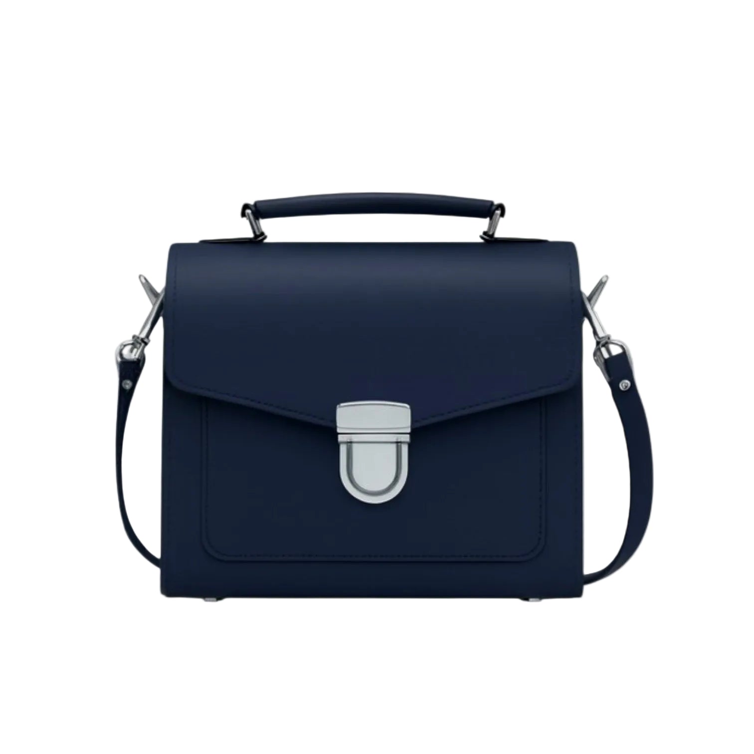 Leather Sugarcube Grande Handbag - Navy - In Stock & Ready to Ship