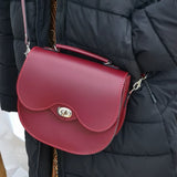 Handmade Leather Twist Lock Saddle Bag - Oxblood