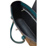 Leather Mini Twist Lock Shopper Bag - Pine