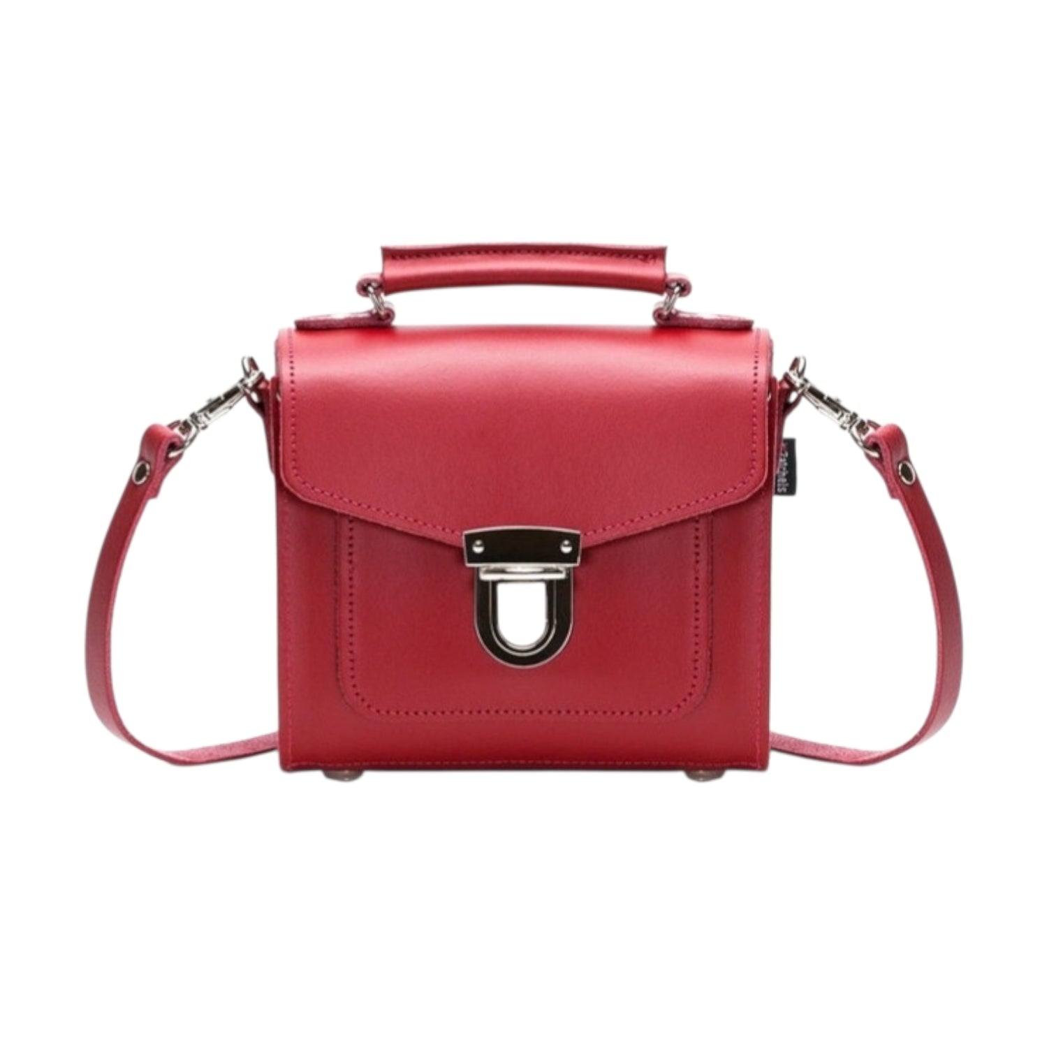 Handmade Leather Sugarcube Handbag - Red