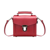 Handmade Leather Sugarcube Handbag - Red