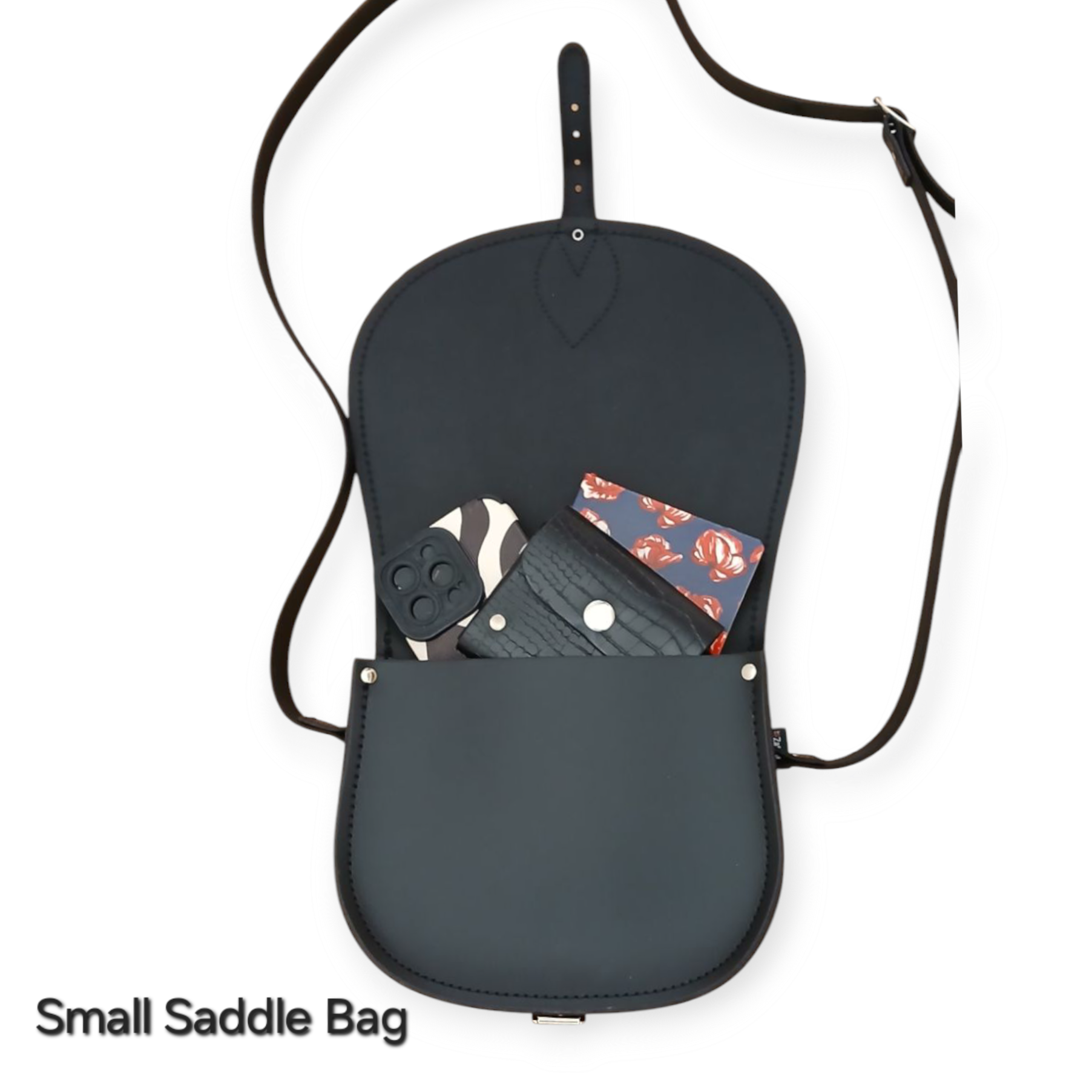 Handmade Leather Saddle Bag - Black