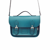 Leather Midi Satchel - Teal