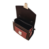 Handmade Leather Two Tone Sugarcube Handbag - Black & Oxblood