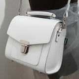Handmade Leather Sugarcube Handbag - White