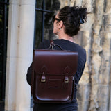 Handmade Leather City Backpack - Marsala Red Executive