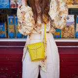 Handmade Leather Barrel Bag - Pastel Violet