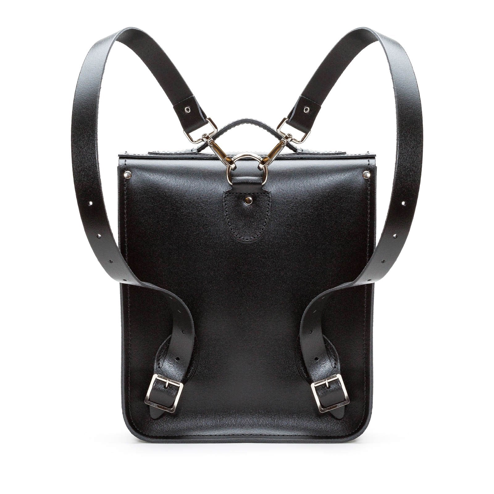 Handmade Leather City Backpack - Gothic Striped Grey & Black