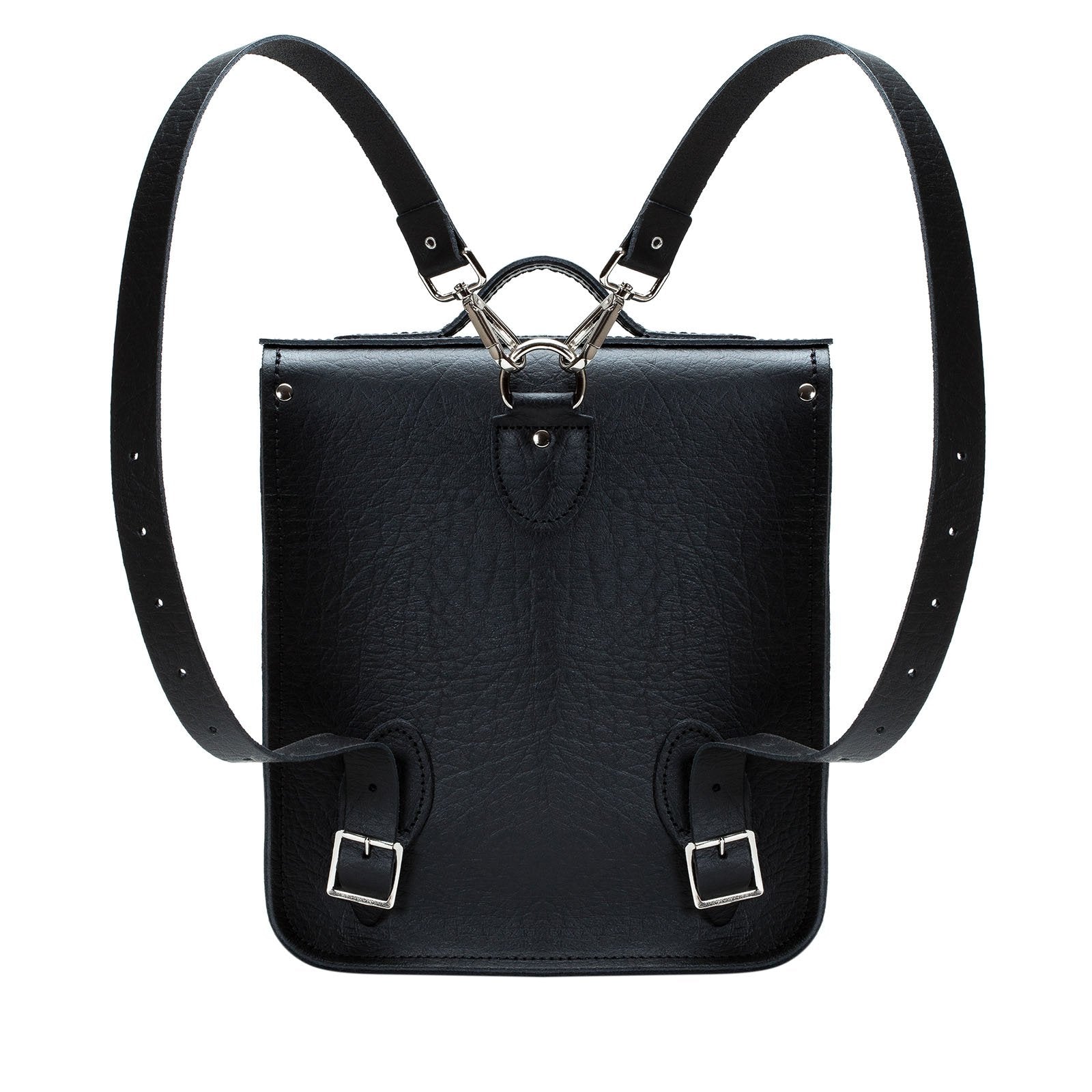 Black Executive Leather City Backpack - Backpack - Zatchels