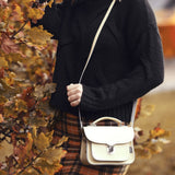 Luna Handmade Leather Bag - Cream