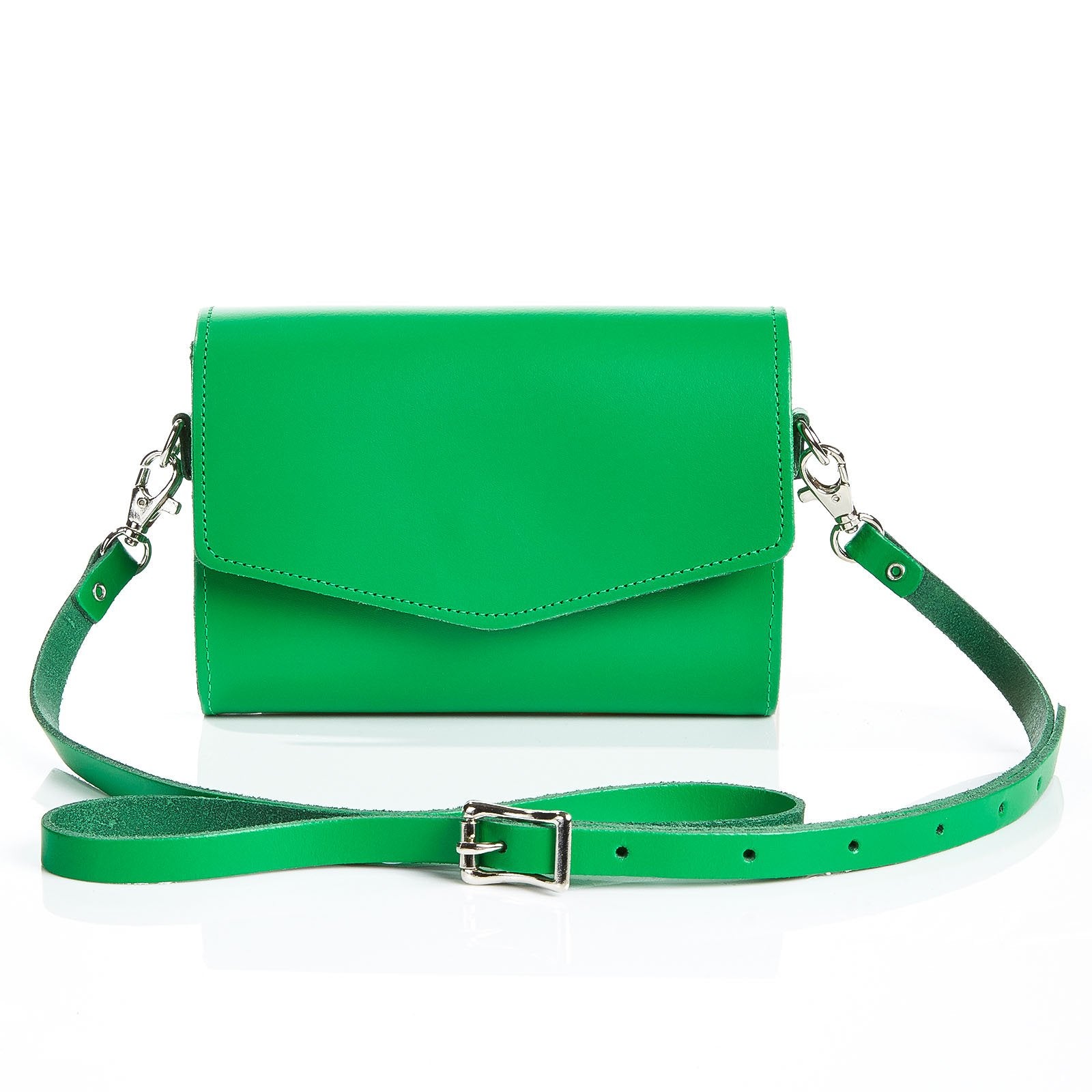 Green Leather Clutch - Clutch Bag - Zatchels