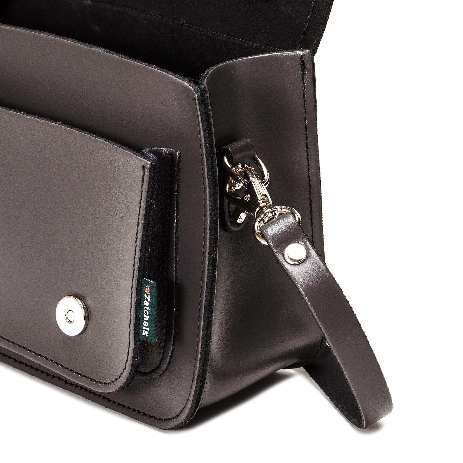 Graphite Leather Micro Satchel - Micro Satchel - Zatchels