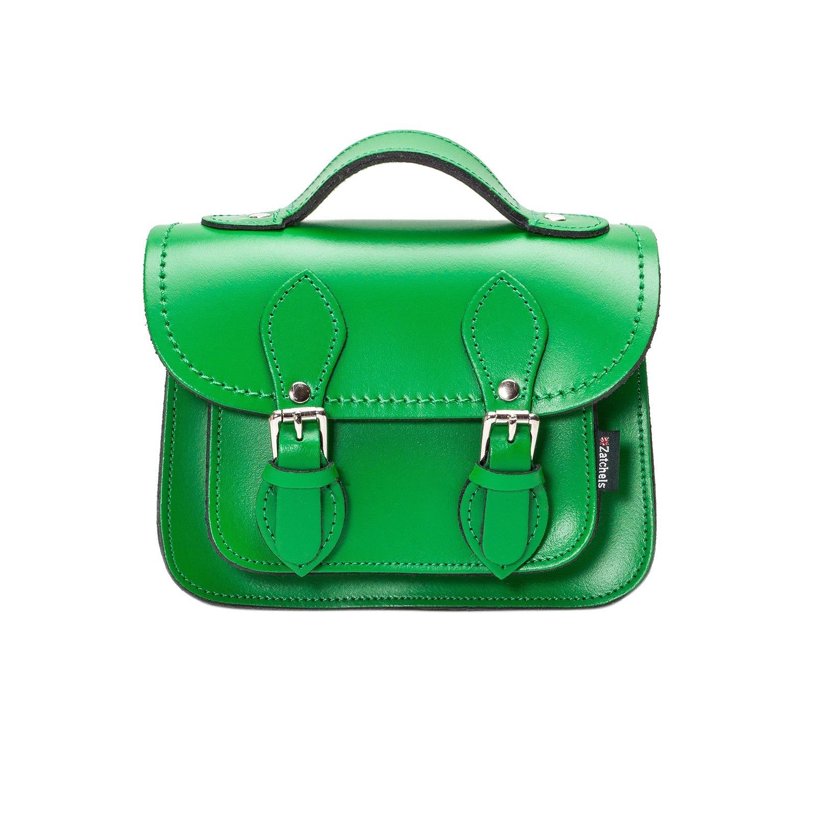 MICRO DARK GREEN CROC - Mini Leather Satchel – GRAFEA