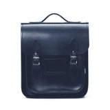 Handmade Leather City Backpack - Navy Blue