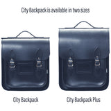 Handmade Leather City Backpack - Navy Blue