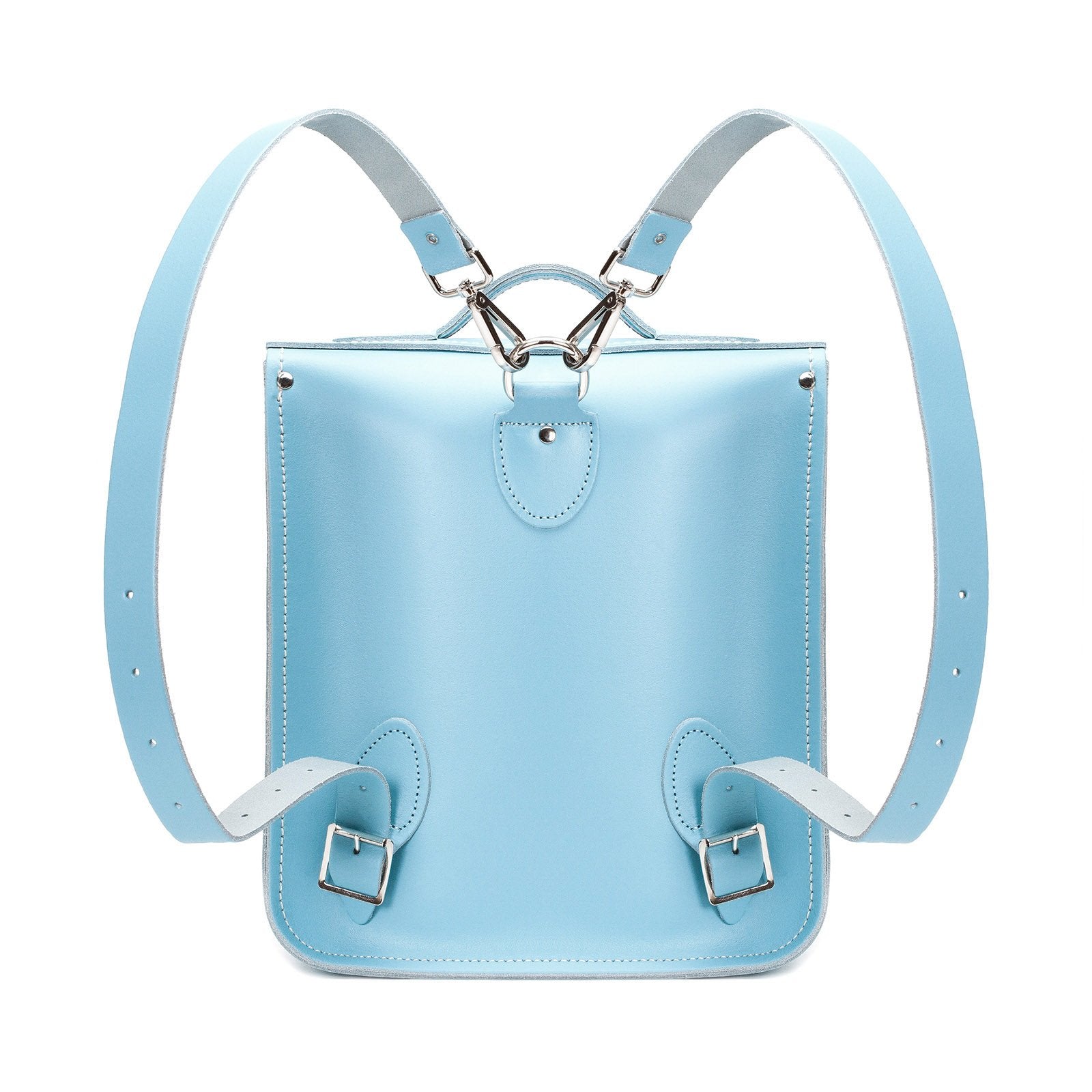 Pastel Baby Blue Leather City Backpack - Backpack - Zatchels