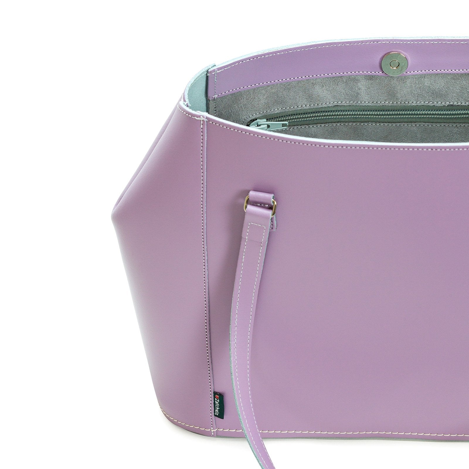 Pastel Violet Leather Tote Bag - Tote - Zatchels