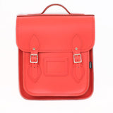 Handmade Leather City Backpack - Pillar Box Red