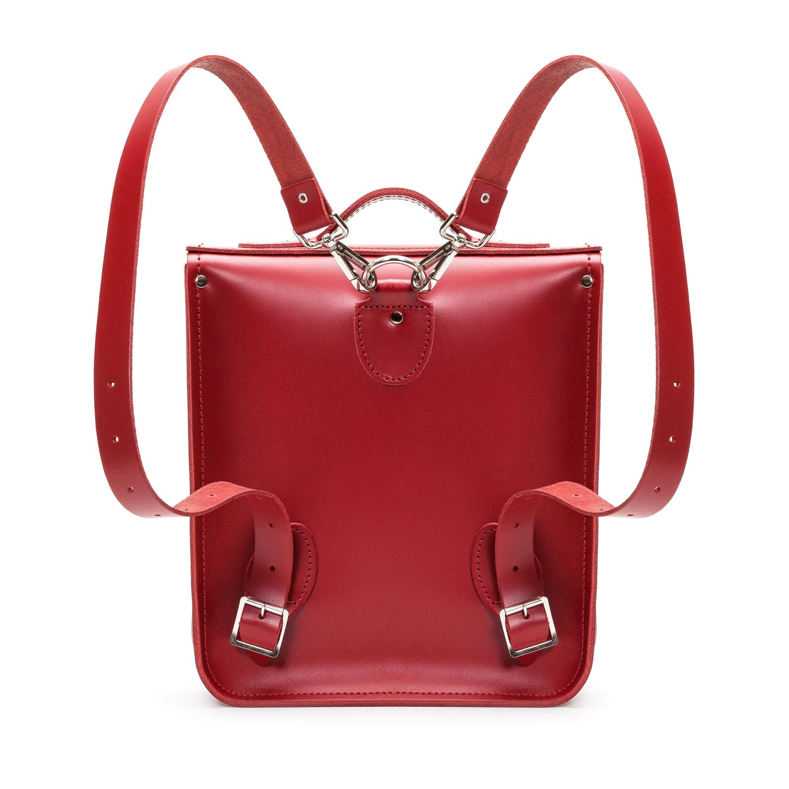 Red Leather City Backpack - Backpack - Zatchels