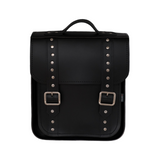Handmade Leather City Backpack - Black Gothic Studded