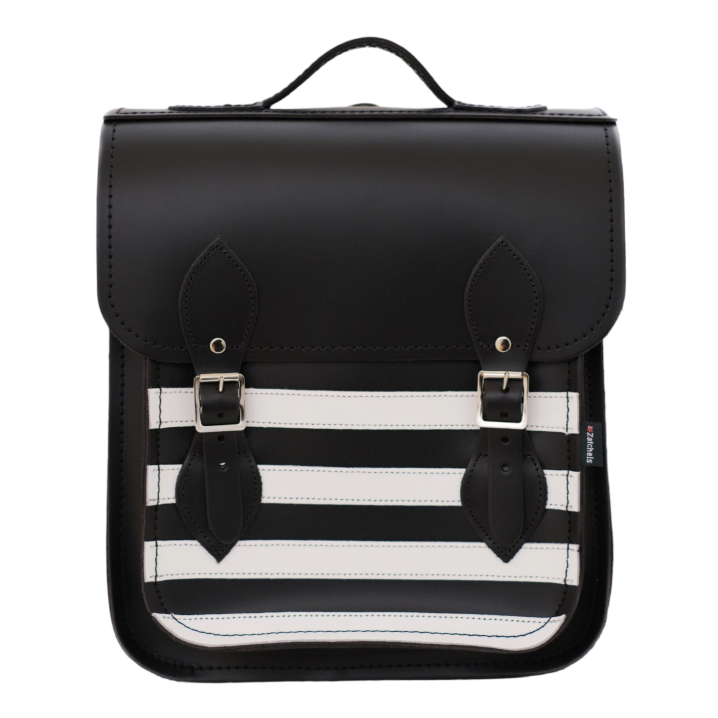 Black and white striped backpack hot sale