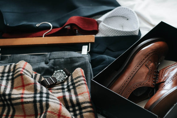 Mens Scarf, Brogues, Watch and Suit