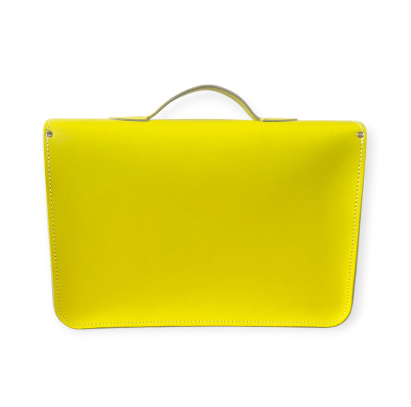Leather 16'' Satchel Pastel Daffodil Yellow - In Stock & Ready to Ship